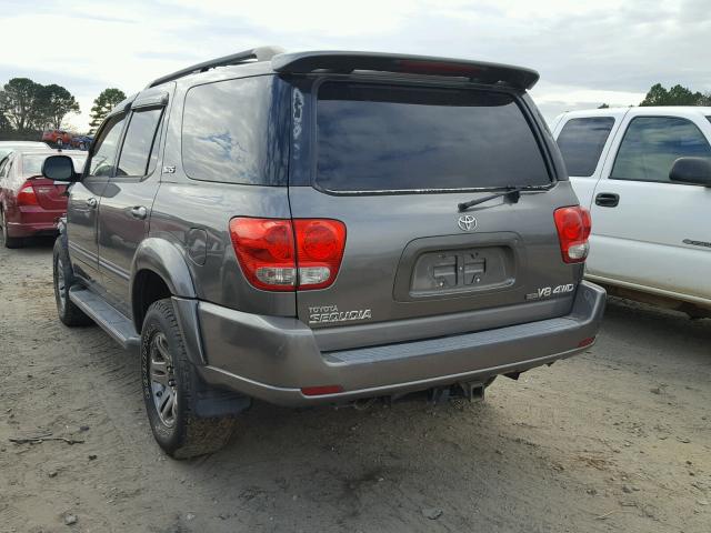 5TDBT44A35S234342 - 2005 TOYOTA SEQUOIA SR GRAY photo 3