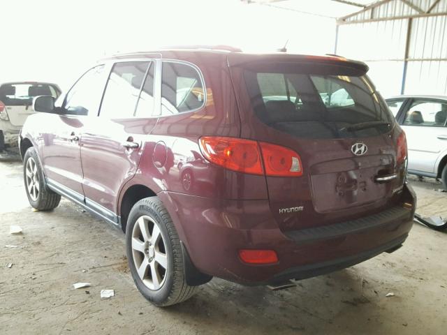 5NMSH13EX8H222801 - 2008 HYUNDAI SANTA FE S BURGUNDY photo 3