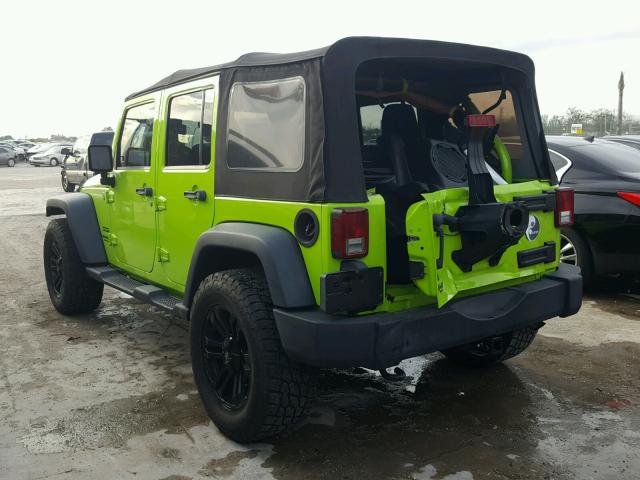 1C4BJWDG8CL249018 - 2012 JEEP WRANGLER U GREEN photo 3