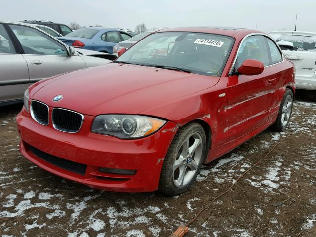 WBAUP7C5XBVM54398 - 2011 BMW 128 I RED photo 2