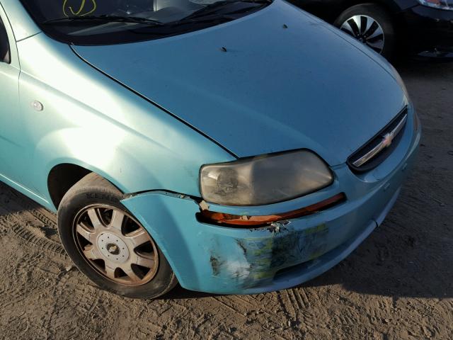 KL1TD52695B397176 - 2005 CHEVROLET AVEO BASE BLUE photo 9