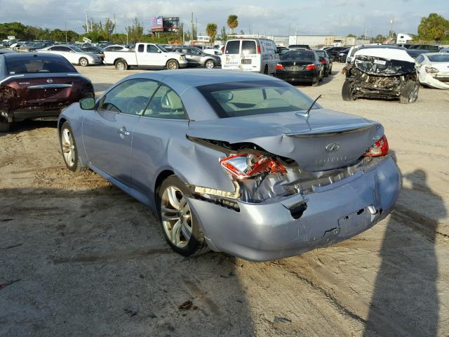 JNKCV66E89M723202 - 2009 INFINITI G37 BASE BLUE photo 3