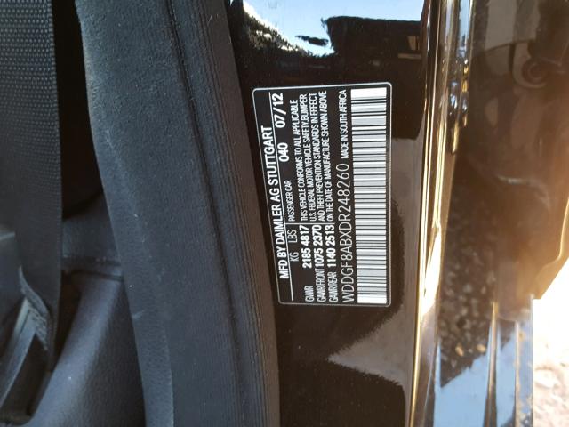 WDDGF8ABXDR248260 - 2013 MERCEDES-BENZ C 300 4MAT BLACK photo 10