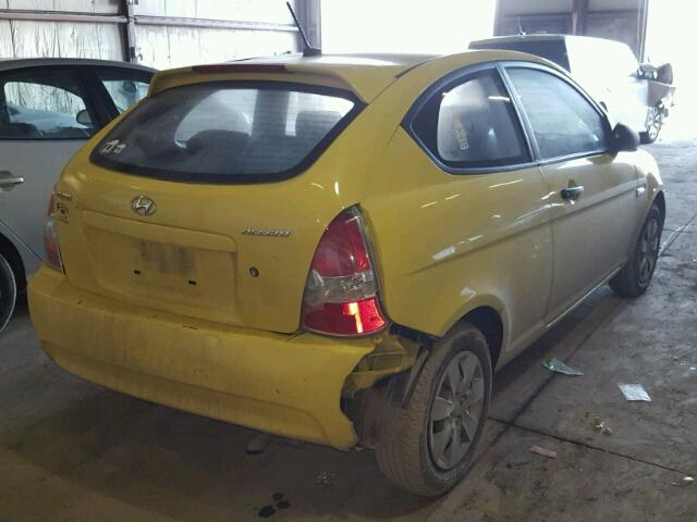 KMHCM36CX9U107725 - 2009 HYUNDAI ACCENT GS YELLOW photo 4