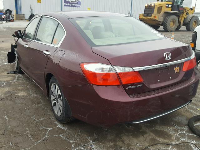 1HGCR2F38DA067785 - 2013 HONDA ACCORD LX MAROON photo 3