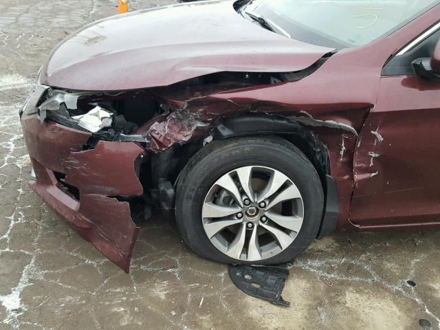 1HGCR2F38DA067785 - 2013 HONDA ACCORD LX MAROON photo 9