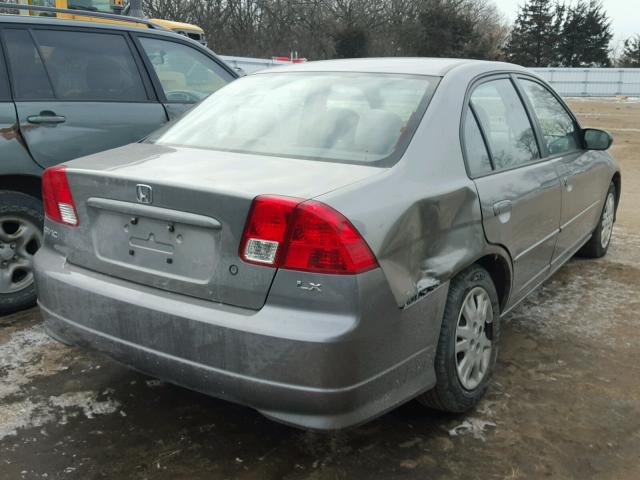 JHMES16535S001016 - 2005 HONDA CIVIC LX SILVER photo 4