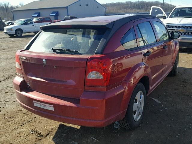 1B3HB28B77D506492 - 2007 DODGE CALIBER RED photo 4