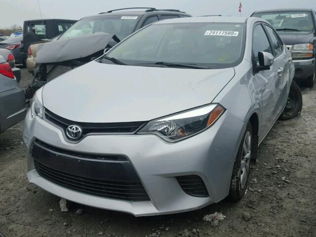 2T1BURHE9FC381573 - 2015 TOYOTA COROLLA L SILVER photo 2