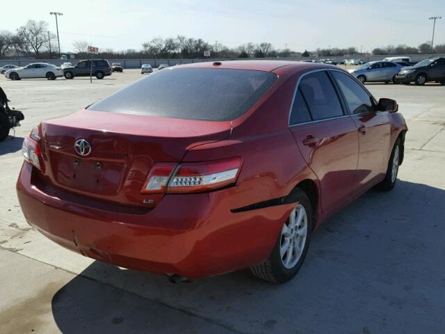 4T1BF3EK2BU156714 - 2011 TOYOTA CAMRY BASE RED photo 4