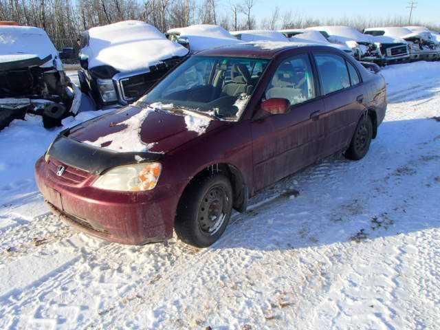 2HGES16803H918321 - 2003 HONDA CIVIC LX RED photo 2