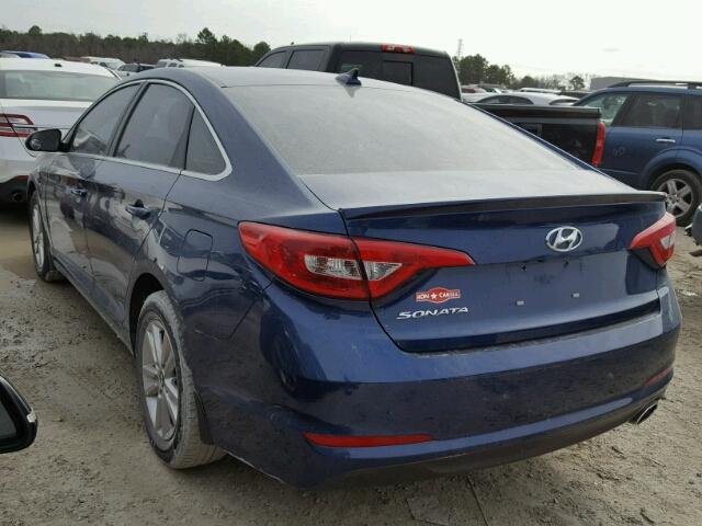 5NPE24AF3FH174067 - 2015 HYUNDAI SONATA SE BLUE photo 3