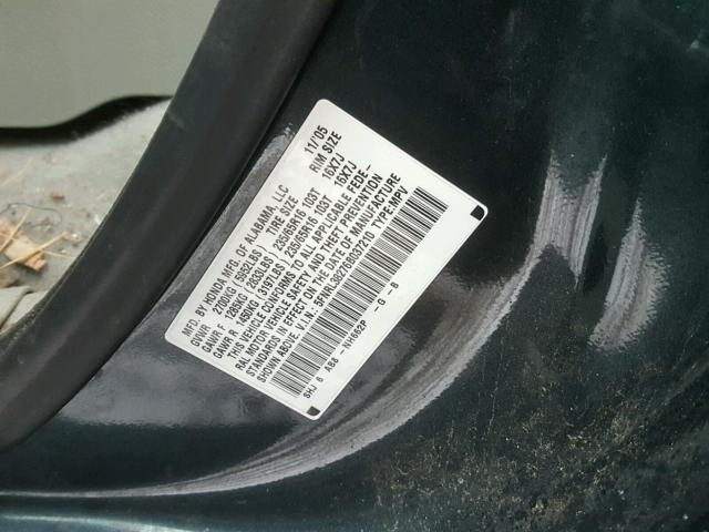 5FNRL38276B037210 - 2006 HONDA ODYSSEY LX BLUE photo 10