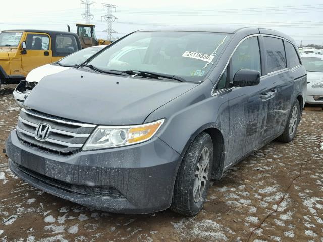 5FNRL5H49DB045125 - 2013 HONDA ODYSSEY EX GRAY photo 2