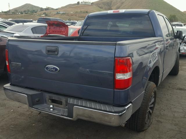 1FTRW12W25FA75543 - 2005 FORD F150 SUPER BLUE photo 4