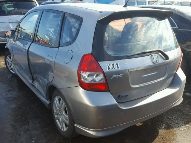 JHMGD38607S056384 - 2007 HONDA FIT S SILVER photo 3