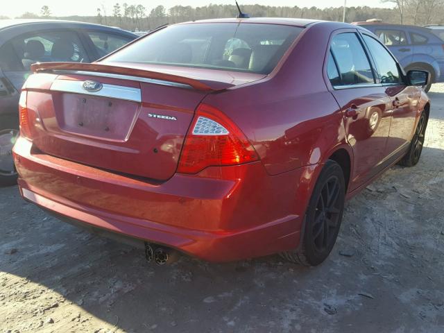 3FAHP0JA7BR105035 - 2011 FORD FUSION SEL RED photo 4