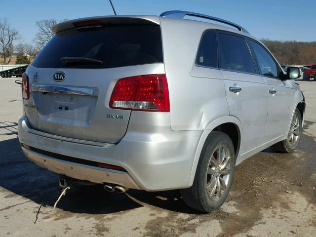 5XYKW4A29CG244419 - 2012 KIA SORENTO SX SILVER photo 4