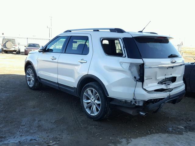 1FM5K8F89FGB24842 - 2015 FORD EXPLORER L WHITE photo 3