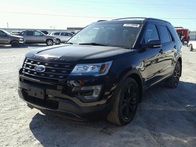 1FM5K7D84HGD86753 - 2017 FORD EXPLORER X BLACK photo 2