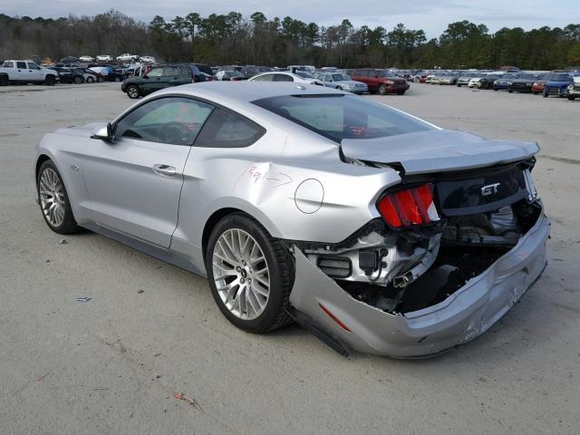 1FA6P8CF2G5235622 - 2016 FORD MUSTANG GT SILVER photo 3