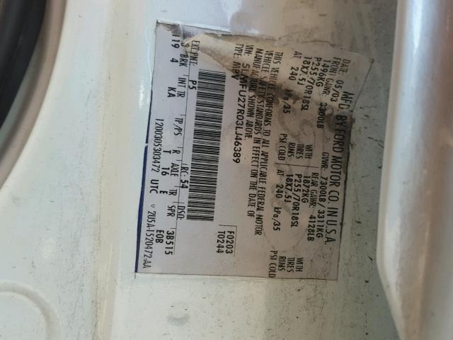 5LMFU27R03LJ46389 - 2003 LINCOLN NAVIGATOR ლურჯი ფოტო 10