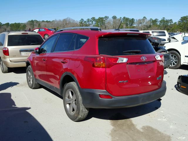 JTMWFREVXFJ032944 - 2015 TOYOTA RAV4 XLE RED photo 3