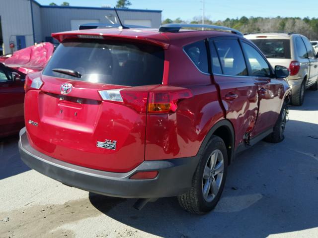 JTMWFREVXFJ032944 - 2015 TOYOTA RAV4 XLE RED photo 4