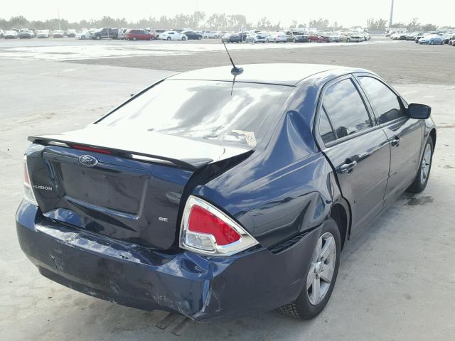 3FAHP07Z78R209546 - 2008 FORD FUSION SE BLUE photo 4