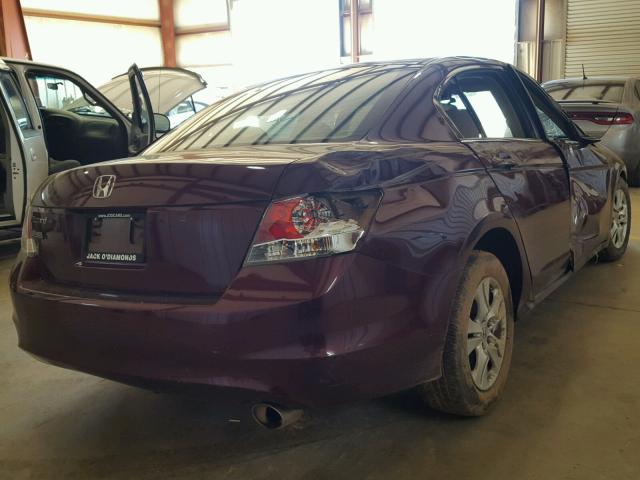 JHMCP26428C067416 - 2008 HONDA ACCORD LXP BURGUNDY photo 4