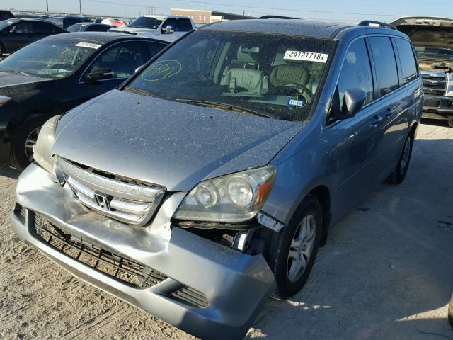 5FNRL38777B096951 - 2007 HONDA ODYSSEY EX BLUE photo 2