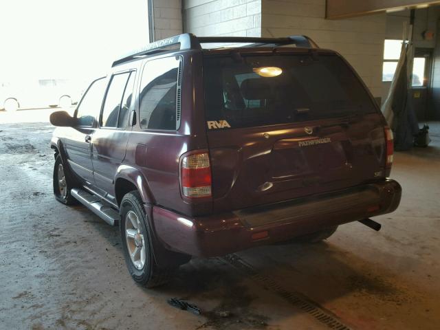 JN8DR09Y84W901446 - 2004 NISSAN PATHFINDER BURGUNDY photo 3