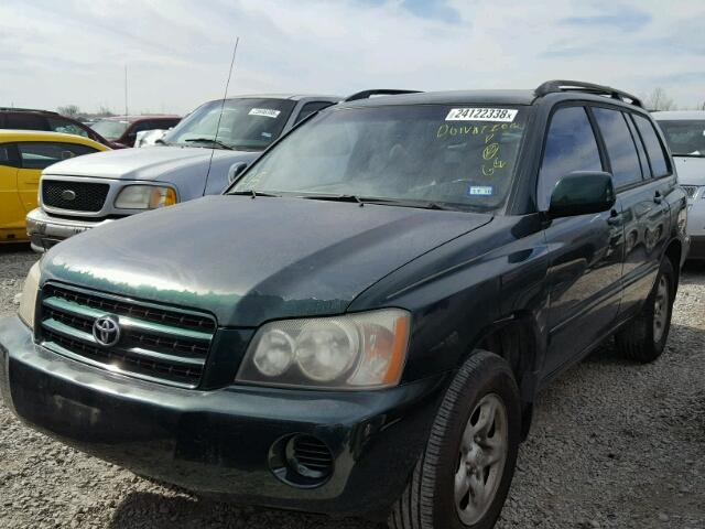 JTEGD21A330051661 - 2003 TOYOTA HIGHLANDER GREEN photo 2