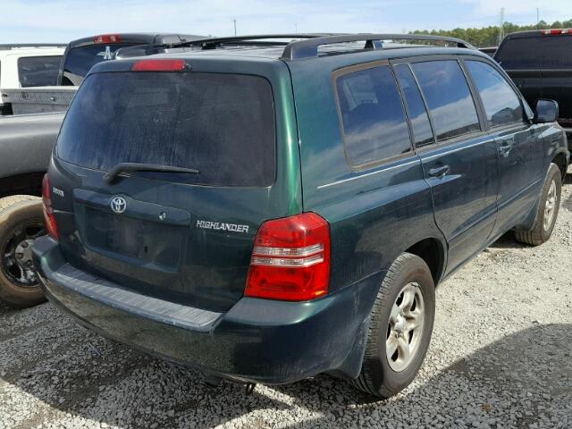 JTEGD21A330051661 - 2003 TOYOTA HIGHLANDER GREEN photo 4