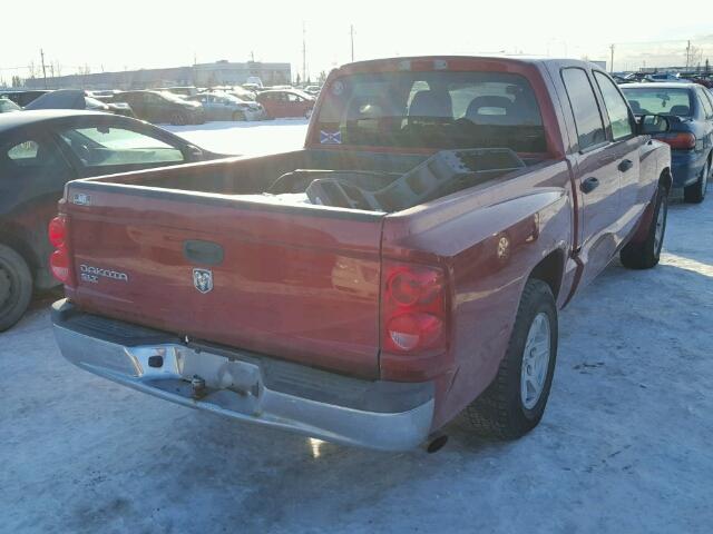 1D7HE48K16S611496 - 2006 DODGE DAKOTA QUA RED photo 4