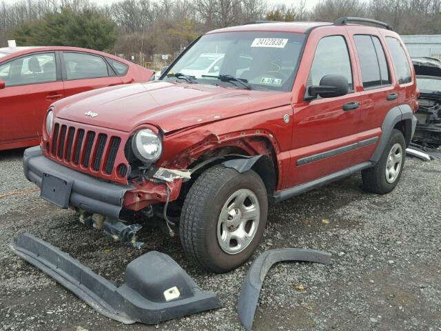 1J4GL48K37W544691 - 2007 JEEP LIBERTY SP RED photo 2