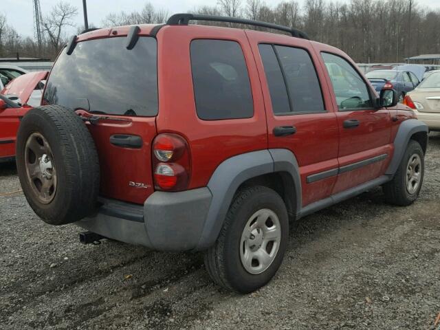 1J4GL48K37W544691 - 2007 JEEP LIBERTY SP RED photo 4