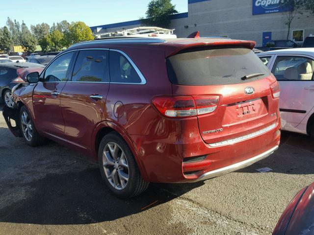 5XYPK4A56GG023104 - 2016 KIA SORENTO SX RED photo 3