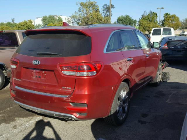 5XYPK4A56GG023104 - 2016 KIA SORENTO SX RED photo 4