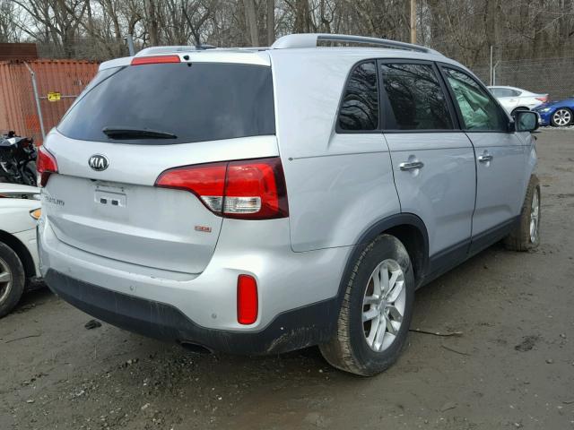 5XYKT3A68EG473456 - 2014 KIA SORENTO LX SILVER photo 4