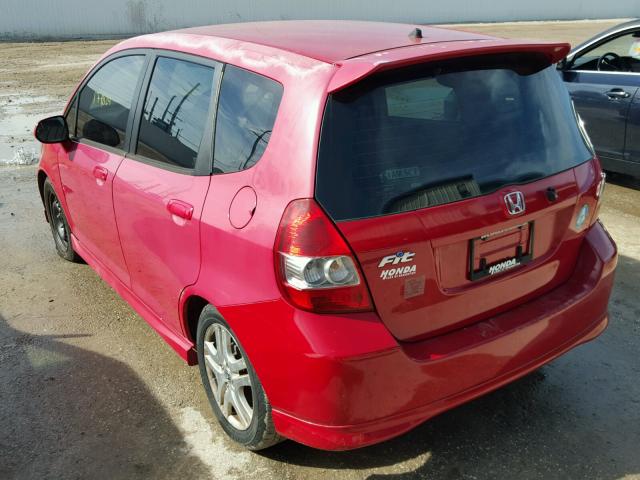 JHMGD38638S000179 - 2008 HONDA FIT SPORT RED photo 3