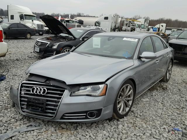 WAUAVAFDXCN003496 - 2012 AUDI A8 QUATTRO GRAY photo 2