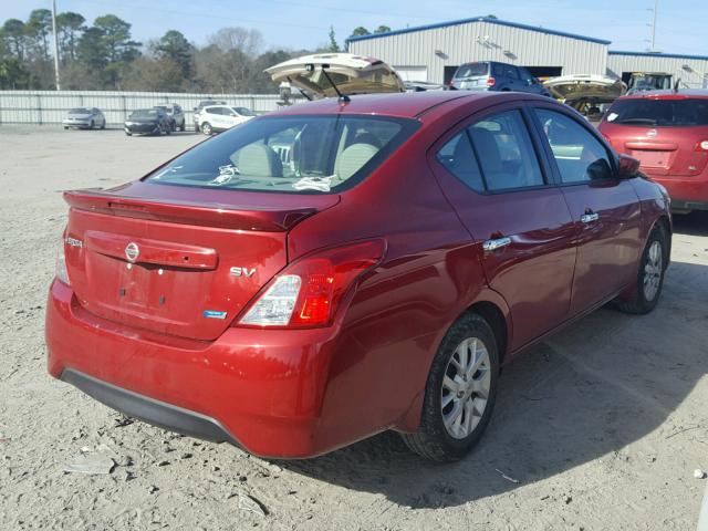 3N1CN7AP4FL920182 - 2015 NISSAN VERSA S RED photo 4