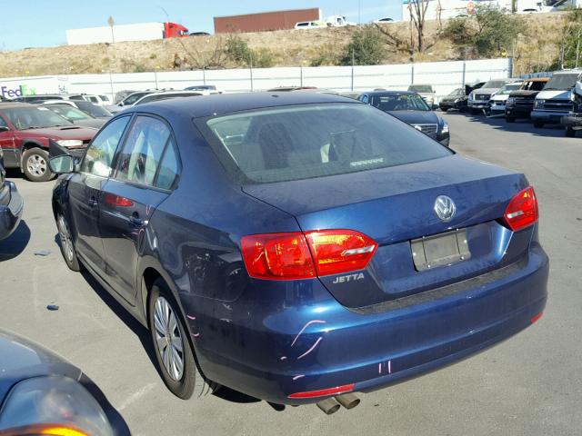 3VW2K7AJ6EM405638 - 2014 VOLKSWAGEN JETTA BASE 蓝色 照片 3