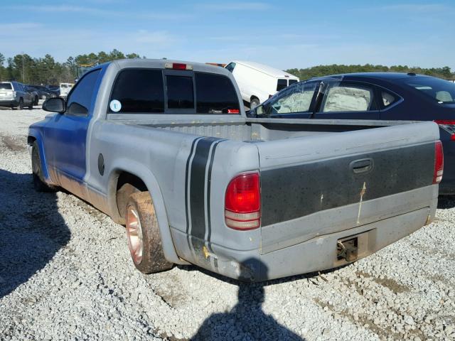 1B7GL26Z3XS118503 - 1999 DODGE DAKOTA BLUE photo 3