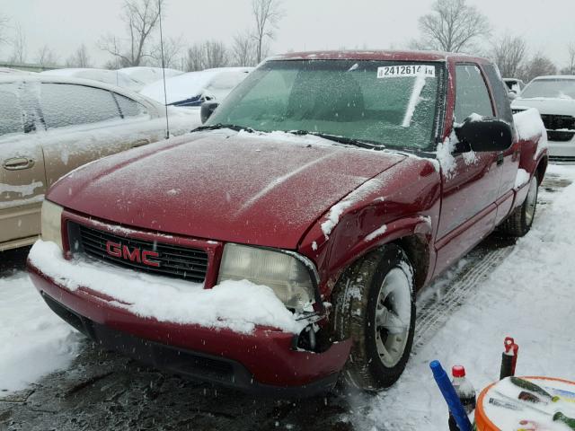 1GTCS19W818127683 - 2001 GMC SONOMA RED photo 2