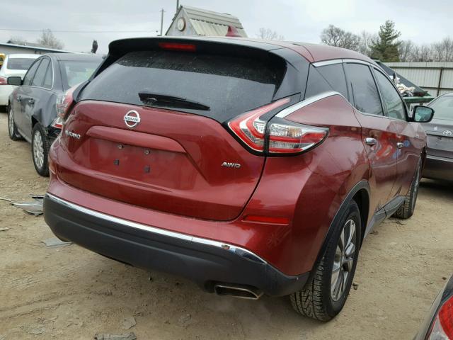 5N1AZ2MH0GN148681 - 2016 NISSAN MURANO S MAROON photo 4