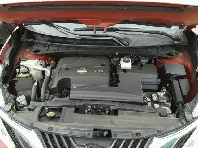 5N1AZ2MH0GN148681 - 2016 NISSAN MURANO S MAROON photo 7