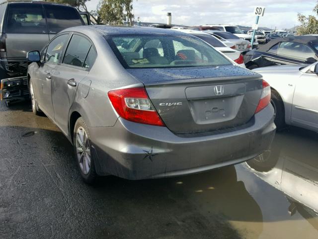 19XFB2F8XCE318815 - 2012 HONDA CIVIC EX GRAY photo 3