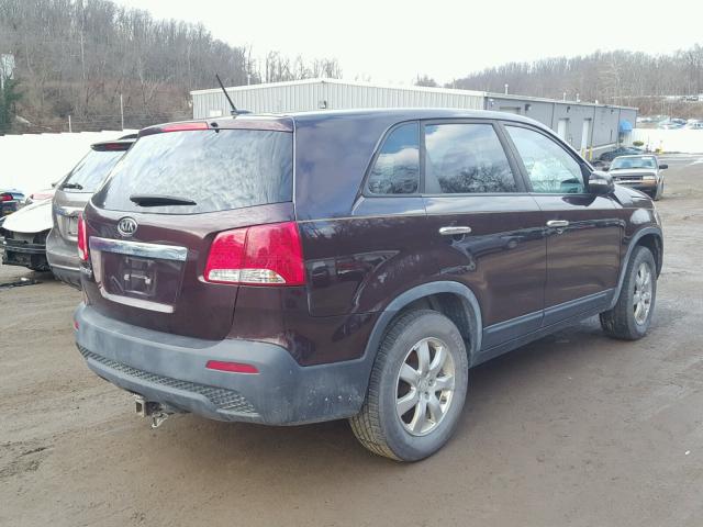 5XYKT3A15BG079946 - 2011 KIA SORENTO BA BURGUNDY photo 4